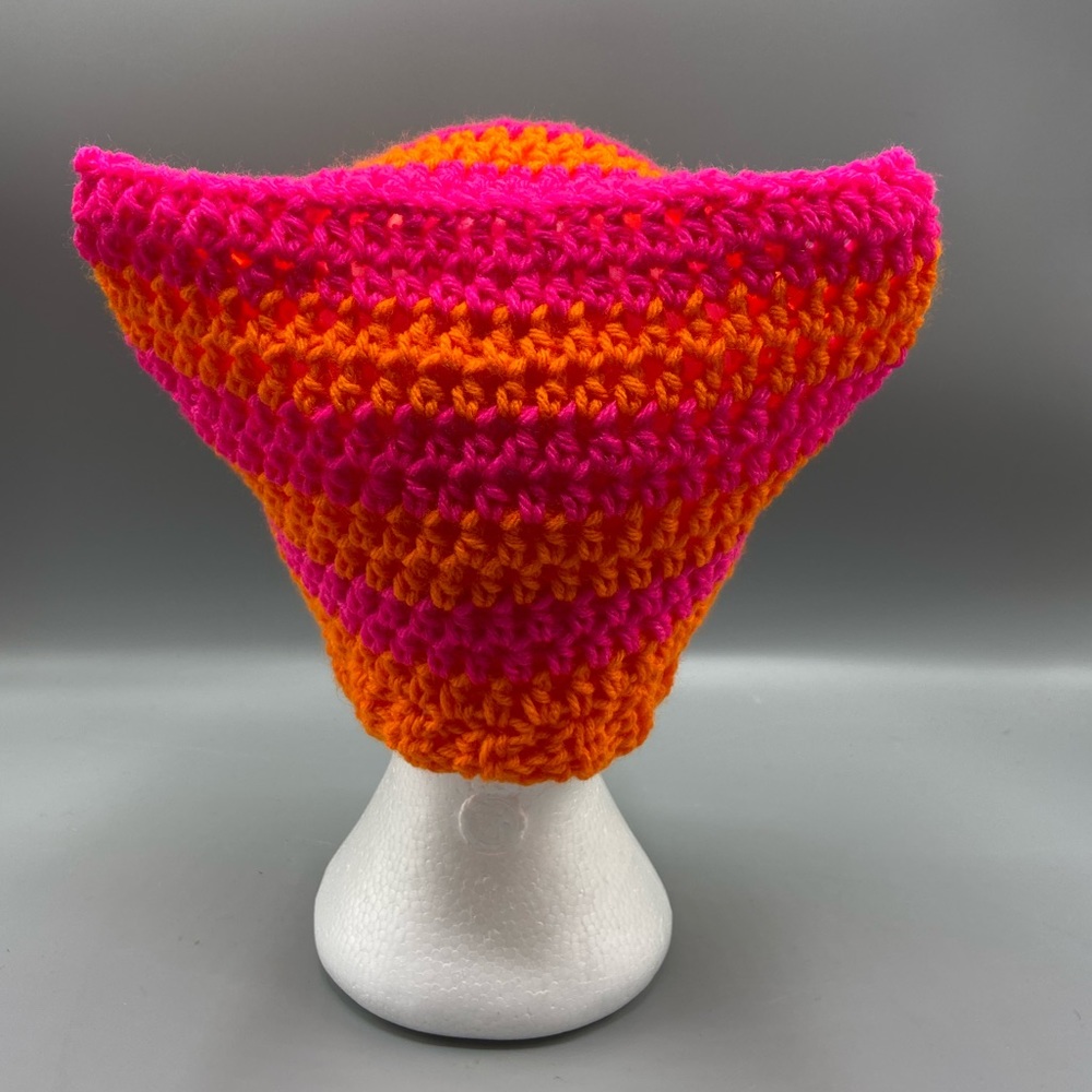 Custom cat beanie brim will be hot pink instead of the orange pictured - Picture 4 of 6